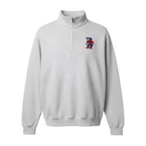 Gildan Unisex Heavy Blend Quarter-Zip Sweatshirt with embroidered "Quaker" man