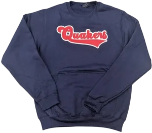 plainfield quakers kiss cut appliqued pocket fleece