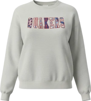 Independent Trading Co Women's California Wave Wash Sunday Crewneck Sweatshirt with Embroidered & Sublimated QUAKERS